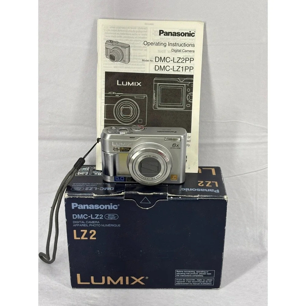 Panasonic Lumix DMC-LZ2 5MP 6x Optical Zoom Digital Camera Silver Vintage